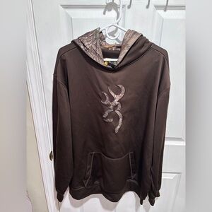 Browning Dark Brown Hoodie with Camo Hood